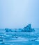 Massive Iceberg on Jokulsarlon lagoon under clear sky
