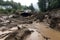 massive mudslide taking out bridge, off access to nearby town