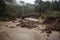 massive mudslide taking out bridge, off access to nearby town