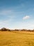 massive open plain farm field grass agriculture england blue sky ahead