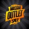 Massive outlet sale vector banner design with origami ribbon