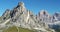 Massive Rock Mountain in the Alps, generic Alpine Landscape. Aerial Mountains 4K