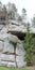 Massive rocks in the spring forest