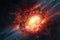 massive supernova explosion illuminating the entire galaxy, with cosmic debris scattering across the universe