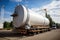 massive tank holding petrochemical product, ready for transport