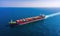 Massive tanker ship viewed from above with a drone camera Creating using generative AI tools