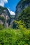 Massive vertical rock walls in Wulong National Park