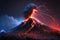 Massive Volcanic Eruption and Lava Flow. Generative Ai