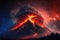 Massive Volcanic Eruption and Lava Flow. Generative Ai