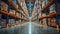 A massive warehouse packed with numerous shelves