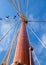 Mast detail on blue sky