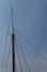 Mast and rigging of an old sailing vessel, ships and boats, blue sky