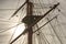 Mast and rigging on sailing ship