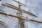 Mast and rigging on sailing ship