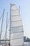 Mast yacht with a sail.