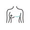 Mastectomy line icon, vector illustration
