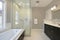 Master bath with glass shower