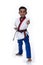 Master Belt TaeKwonDo athletes fighting pose boy