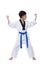 Master Belt TaeKwonDo athletes fighting pose boy