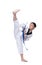 Master Belt TaeKwonDo athletes fighting pose boy