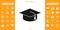 Master cap for graduates, square academic cap, graduation cap icon