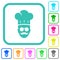 Master chef with glasses and mustache vivid colored flat icons