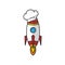 master chef rocket ship hat theme logo vector