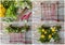 Master class, a children`s craft floristry. Tapestry made of natural materials.