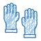 Master Gloves doodle icon hand drawn illustration