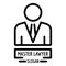 Master lawyer icon, outline style