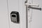 Master Lock padlock on home door Wall Lock Box with text sign