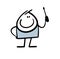 Master and skilled worker holds a screwdriver tool in his hand. Vector illustration of a satisfied stickman and an item