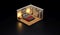 master suite in isometric 3D view on dark gray background