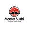 Master Sushi logo design template