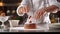 Masterful Dessert Creation: Chef\\\'s Culinary Delights in a Professional Kitchen. created with Generative AI