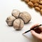 Masterful Shading: Creating A Hyper-detailed Illustration Of Walnuts