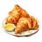Masterful Shading: Highly Detailed 2d Game Art Illustration Of Two Croissants