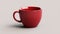 Masterful Technique: Red Coffee Mug 3d Mockup With Delicate Curves