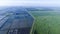 Masts longwave antennas communication among the rice fields floo