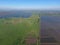 Masts longwave antennas communication among the rice fields flooded