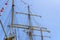 Masts and rigging of a tall ship