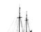 Masts silhouette of a antique caravel.