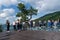 Masukiye, Kartepe, Kocaeli, Turkey-June 5 2021: People enjoy glass observation terrace