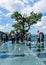 Masukiye, Kartepe, Kocaeli, Turkey-June 5 2021: People enjoy glass observation terrace