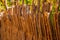 The mat of the old wooden twigs gray background in outdoors in sunny weather