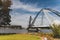 The Matagarup Bridge over the Swan River in Perth city CBD and the Optus Stadium in the distance