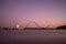 Matagarup bridge in perth, australia at dusk