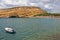 Matala beach and caves on rocks. Crete island. Greece