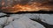 Matanuska Glacier sunset, pano