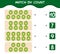 Match by count of cartoon kiwis. Match and count game. Educational game for pre shool years kids and toddlers